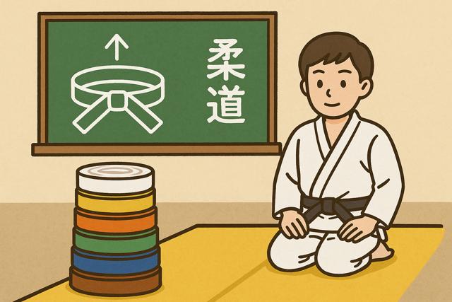 depicts_a_judoka_kneelin