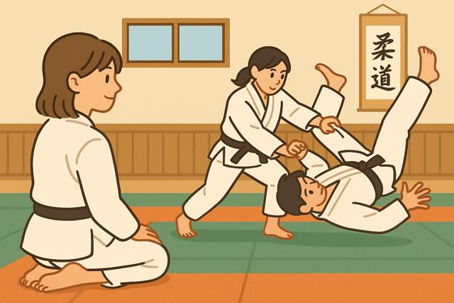 judo_women_beginners_observing_practice